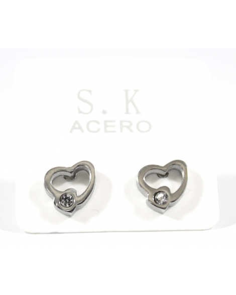 ( AR3307 ) Aros Corazón con Cristal