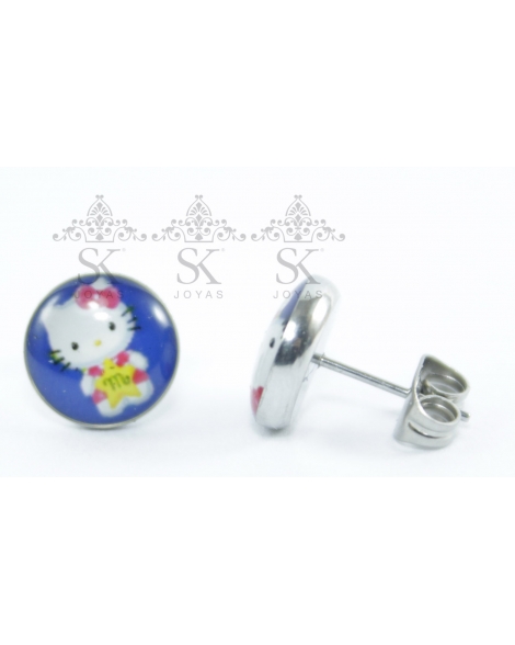 ( AR435 ) Aros Hello Kitty Azul A.Q.