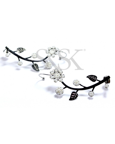 ( AR457 ) Aros Trepadores Flor Microperla A.Q.