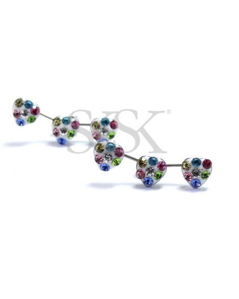 ( AR458 ) Aros Trepadores Cristal Multicolor A.Q.