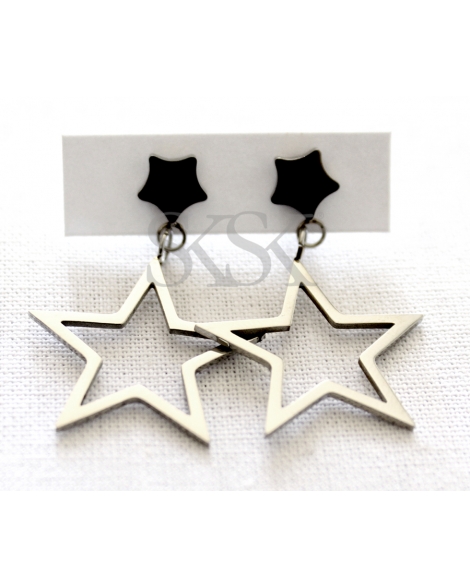 ( AR487 ) Aros Colgante Doble Estrella A.Q.