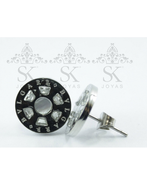 ( AR555 ) Aros con Cristal y Nacar A.Q.