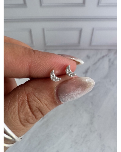 ( BA4213 ) Aro Luna con Cubic Acero Blanco