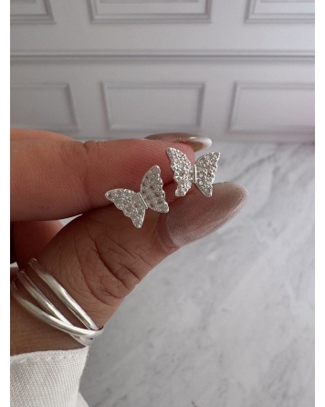 ( BA4221 ) Aro Mariposa Acero Blanco
