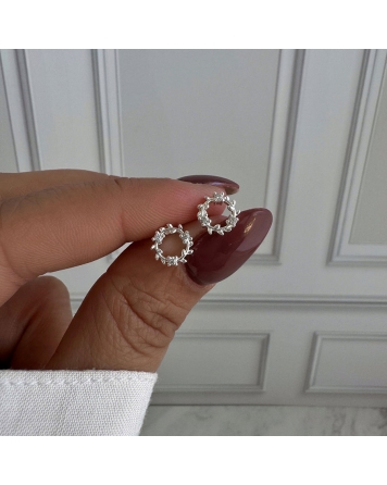 ( BA4231 ) Aro Círculo con Cubic Acero Blanco