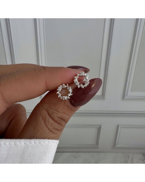 ( BA4231 ) Aro Círculo con Cubic Acero Blanco