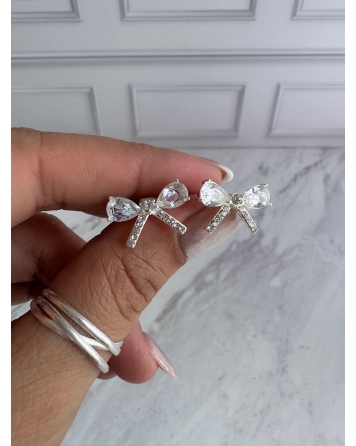 ( BA505 ) Aros Moño con Cubic Acero Blanco