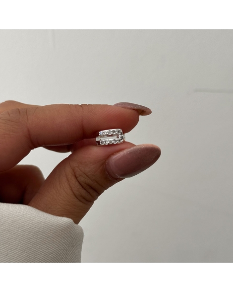 ( BA512 ) Aros Mariposa Azul Tornasol Mediana  Acero Blanco