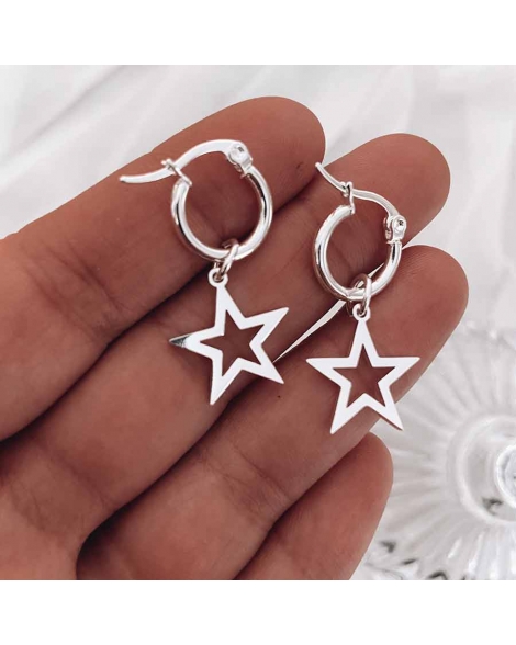 ( BB131 ) Argollas con Estrella A.B