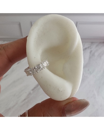 ( BB212 ) Cuff Individual con Cubic Acero Blanco