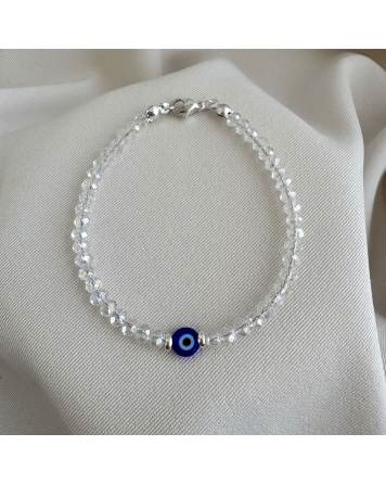 ( BP125 ) Pulsera con Cristales con Ojito A.B.