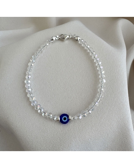 ( BP125 ) Pulsera con Cristales con Ojito A.B.