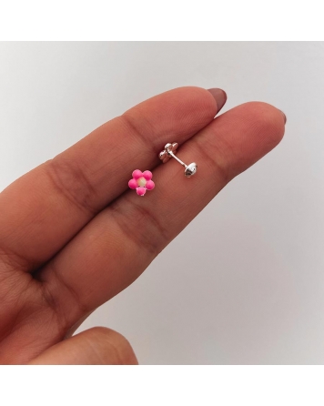 ( BR225F ) Par de Abridores Margarita Fuxia Ench