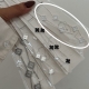 ( BS462 ) Collar con Treboles Acero Blanco