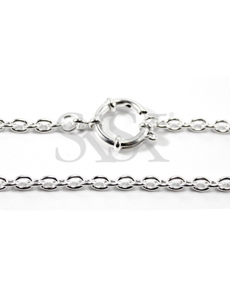 ( C813.60 ) Cadena Acero Blanco Forcet con marinero 60 cm