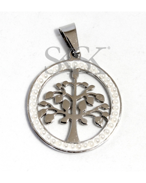 ( D442 ) Dije Arbol de Vida 30mm con Microperla A.Q.