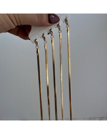 ( DP422 ) Esclava Cinta Plana Acero Dorado