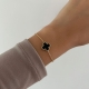 ( DP428 ) Pulsera Trebol Negro Acero Dorado