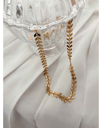( DS408 ) Collar de Acero Dorado