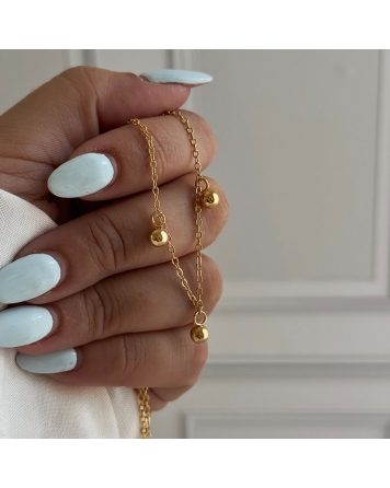 ( DS447 ) Collas con Bolitas  x45  Acero Dorado