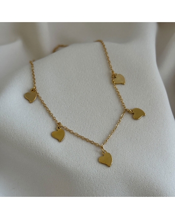 ( DS449 ) Collas con Corazones x45 Acero Dorado