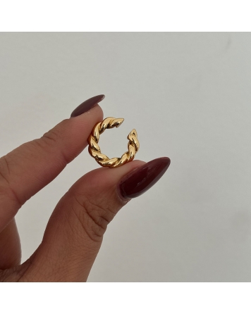 ( GAR140 ) Aro Cuff Soga Individual Acero Dorado