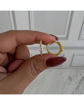 ( GB133 ) Par Argolla con Cubic Gold