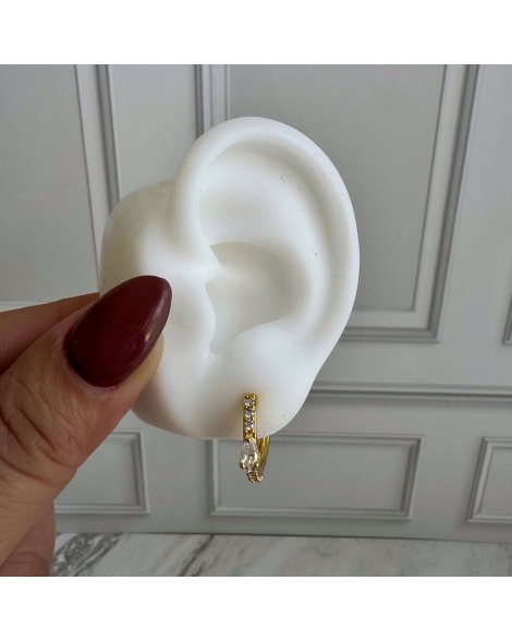( GB133 ) Par Argolla con Cubic Gold