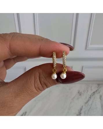 ( GB138 ) Par Argolla con Cubic Gold