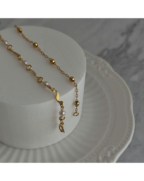 ( GP124 ) Pulseras con Perlitas Gold