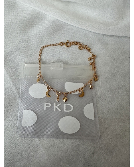 ( GP112 ) Pulseras con Lunas y Corazones Gold