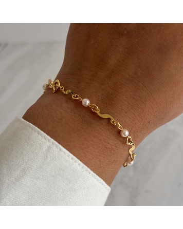 ( GP124 ) Pulseras con Perlitas Gold