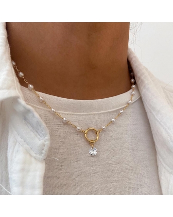 ( GS103 ) Collar con Perlas GOLD