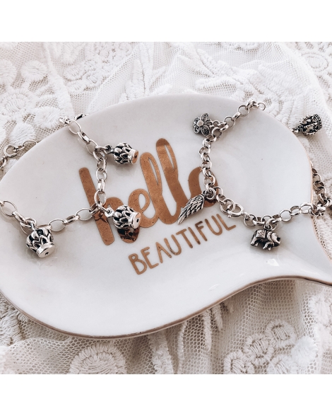 ( PP208 ) Pulsera de Plata con Coronas