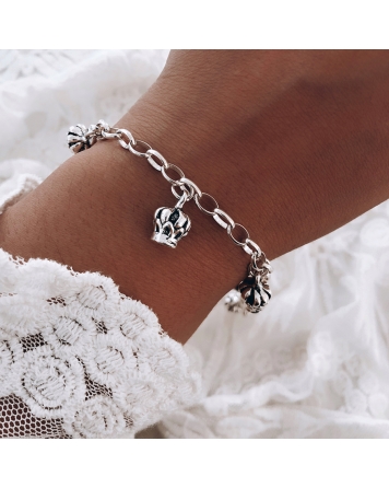 ( PP208 ) Pulsera de Plata con Coronas