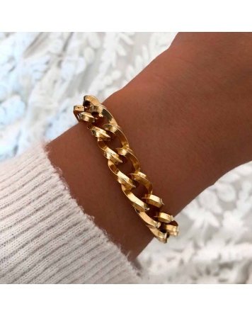 ( P705 ) Pulseras Dorada de eslabones