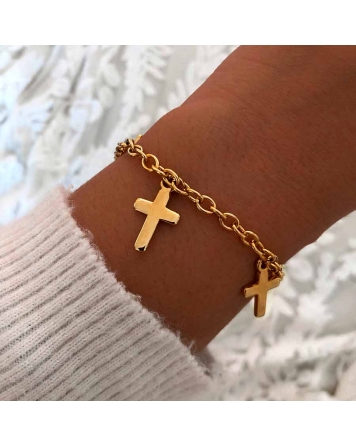 ( P703 ) Pulsera con Cruces