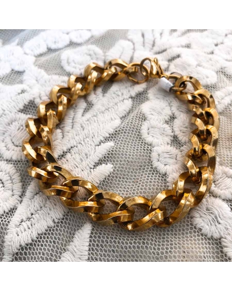 ( P705 ) Pulseras Dorada de eslabones