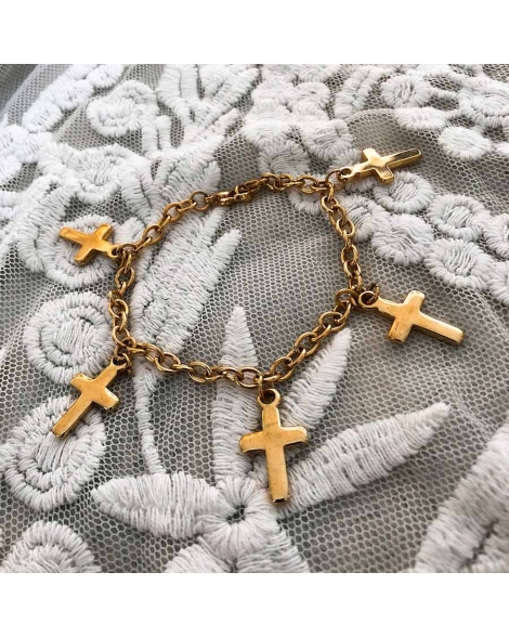( P703 ) Pulsera con Cruces