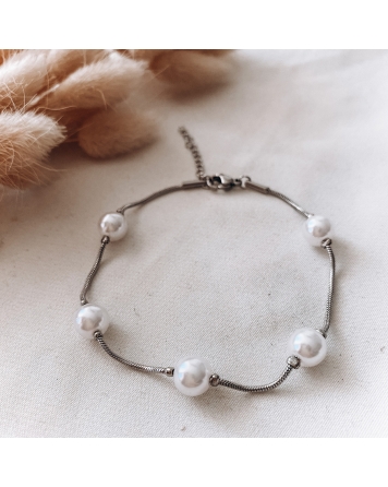 ( P105 ) Pulseras con Perlas 8mm A.Q.