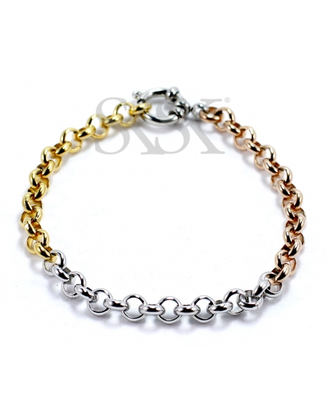 ( P118 ) Pulsera Rolo 3 Oros A.Q.