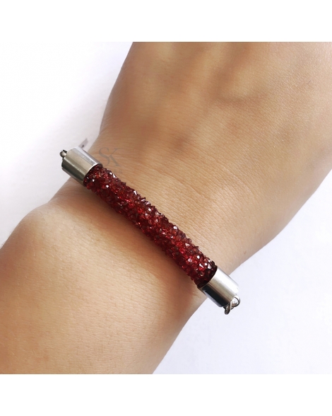 ( P122 ) Pulsera con Cristales Rojos A.Q.