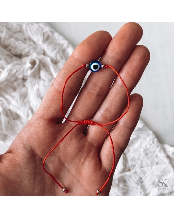 ( P141R ) Pulseras Macrame con Ojito Roja