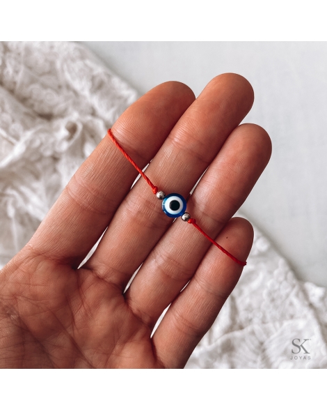 ( P141R ) Pulseras Macrame con Ojito Roja