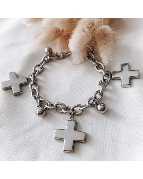 ( P464 ) Pulseras con 3 cruces equilibrio A.Q.