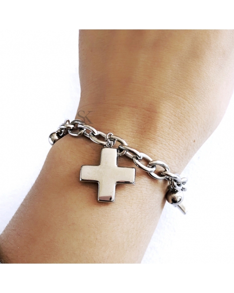 ( P464 ) Pulseras con 3 cruces equilibrio A.Q.