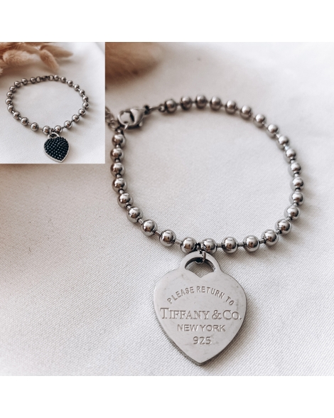 ( P516B ) Pulsera Corazón con Microperlas A.Q.