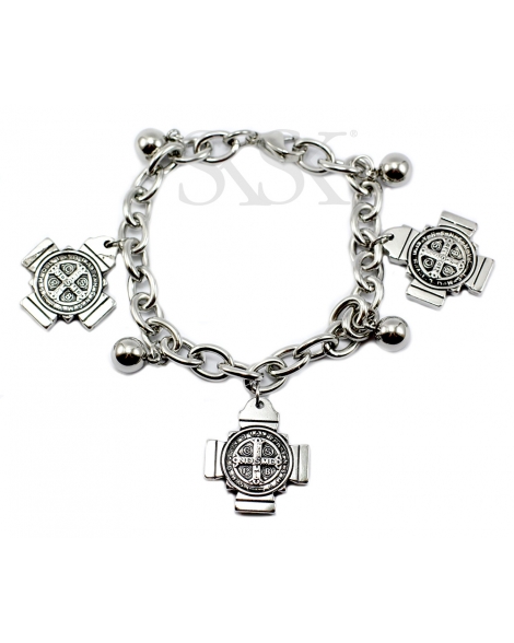 ( P610 ) Pulsera cruz San Benito A.Q.