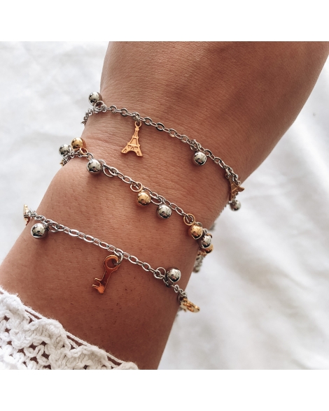 ( P712 ) Pulseras Combinadas con Llave y Candado
