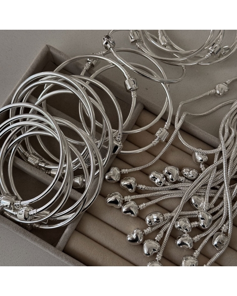 ( P876 ) Pulsera Pandora Esclava Acero Blanco